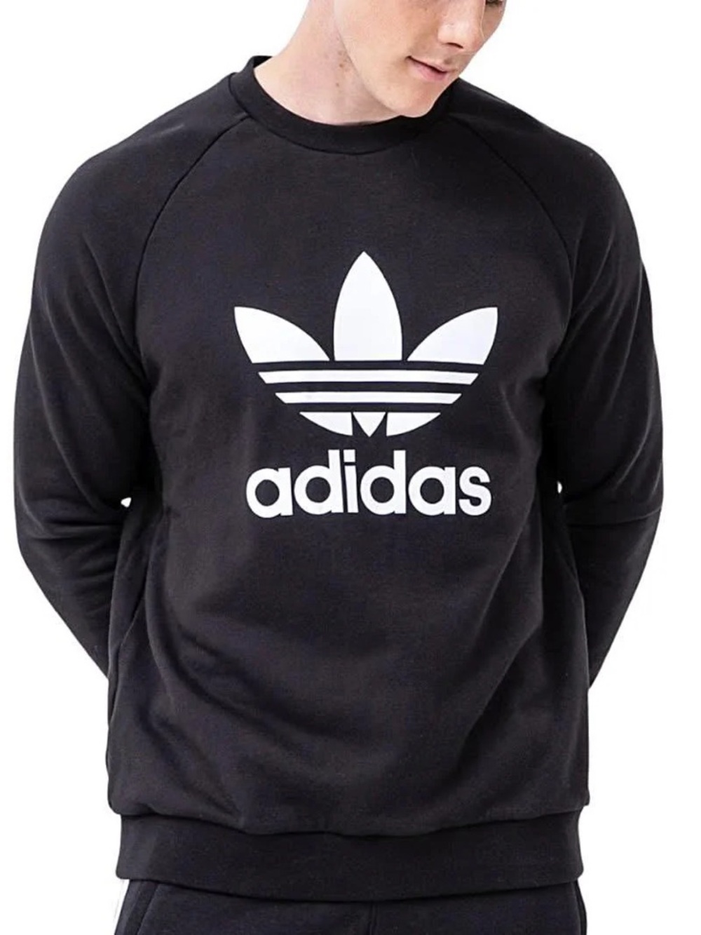 Adidas Unisex Black Retro Pullover Crewneck